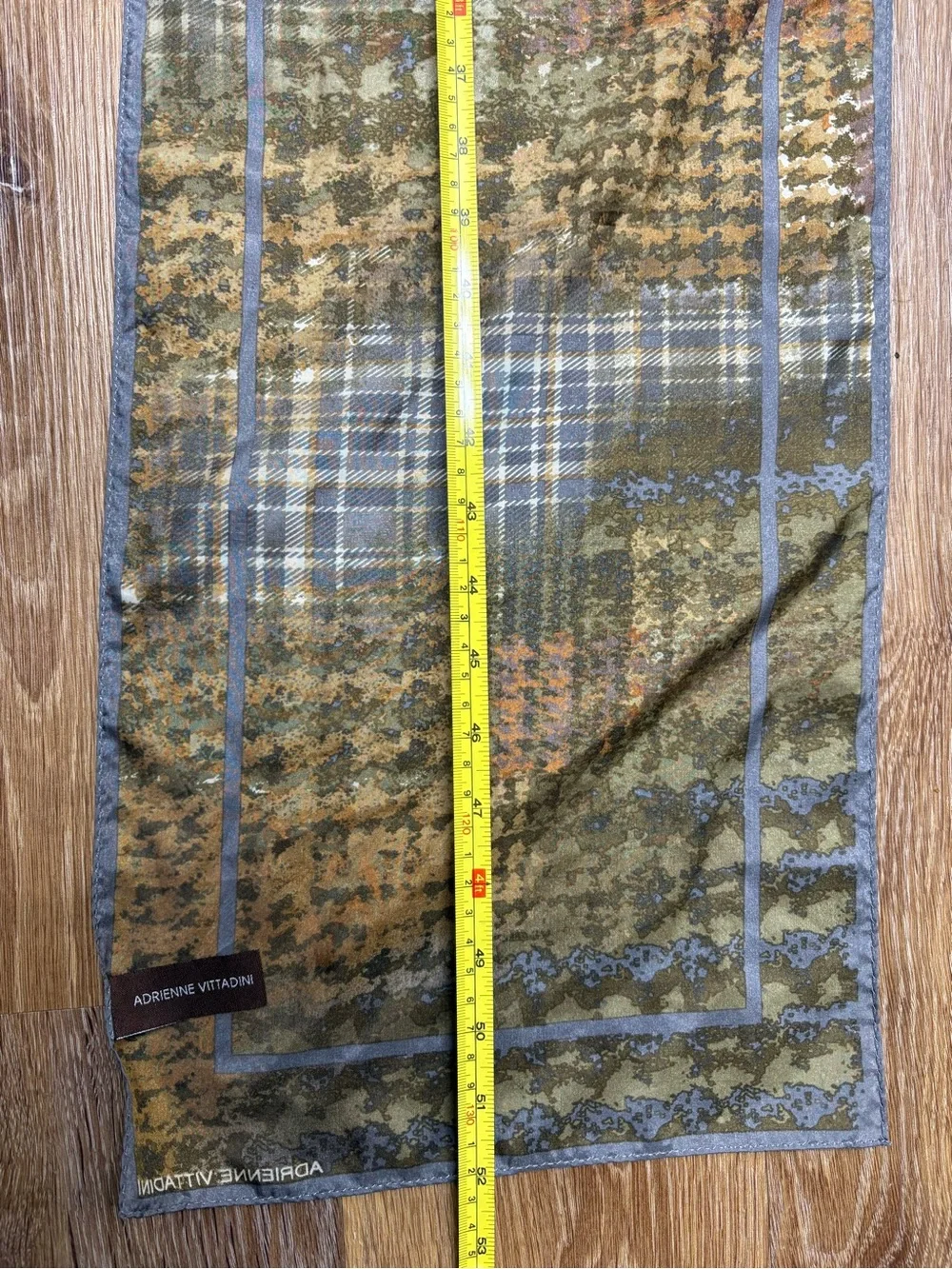 Olive & Brown Patterned Lightweight Scarf